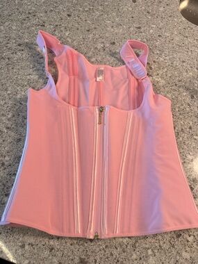 Light Pink Structured Zip-Front Women’s Waist Trainer Vest